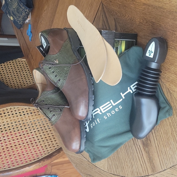 Trelke Other - Trelke Golf Shoes Brown and Green Premium Argentine Leather Men's size 9